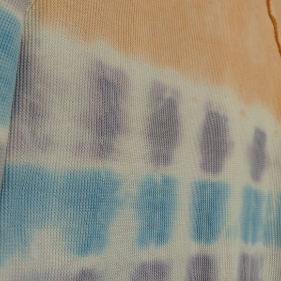 Simply Southern Womens XL Long Sleeve Waffle Henley Tie Dye Coastal Hippie Boho - Picture 4 of 12